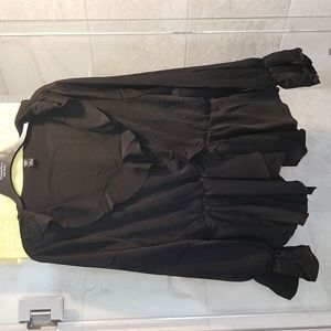 Shein black blouse with ruffles